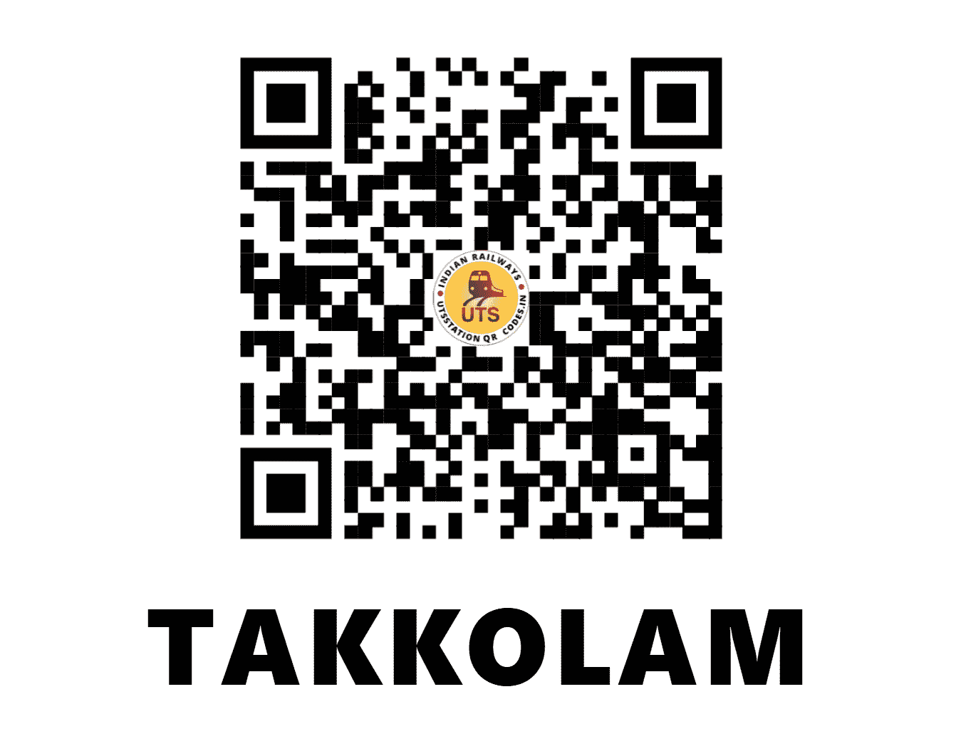 UTS QR Code for TAKKOLAM - TKO (SR - TAMIL NADU)